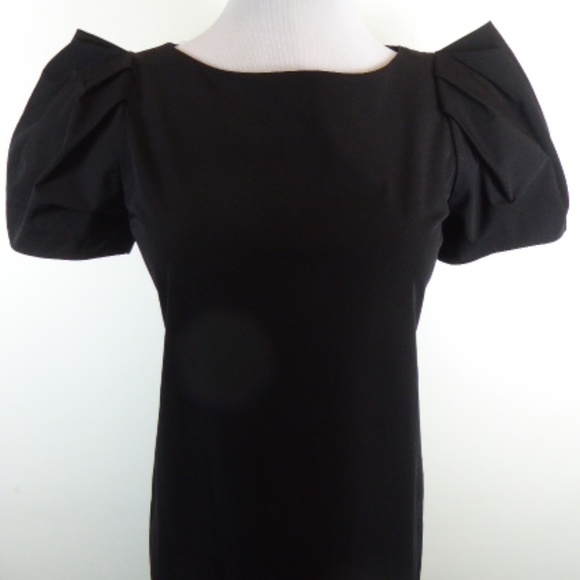 DVF black puff sleeve black dress 2 - Picture 2 of 4